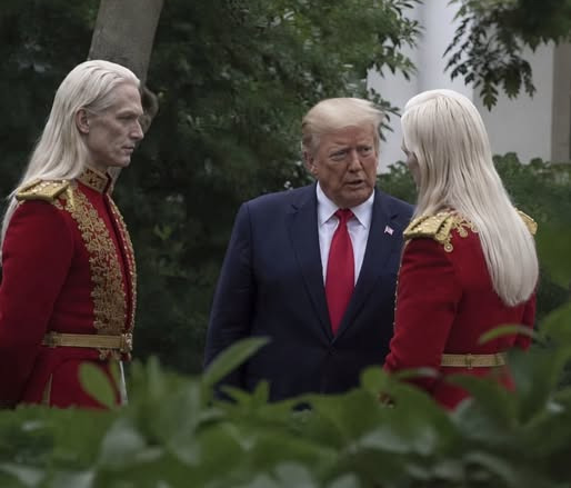 Trump meets with Nordic Aliens at the Whitehouse.