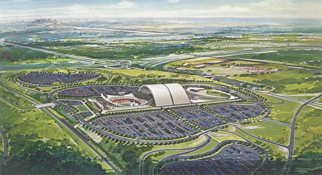Rendering a future Arrowhead Stadium<br>also on the KC Phonebook cover 1968